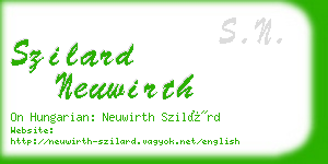 szilard neuwirth business card